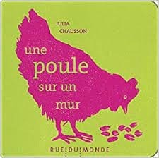 une poule sur un mur chausson